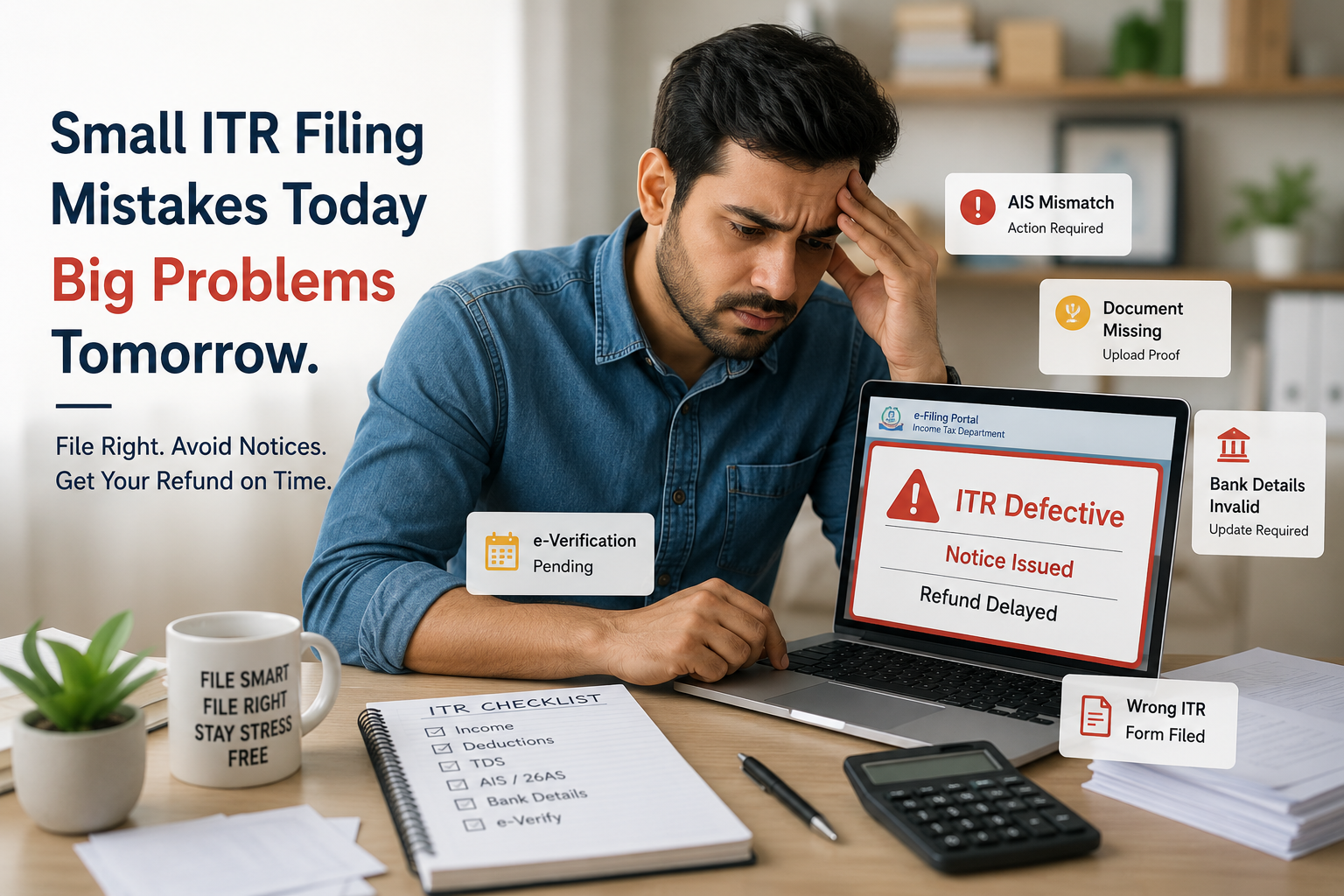 Common ITR filing problems that cause notices and refund delays